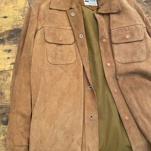 Men's Tan Suede Shirt Jacket